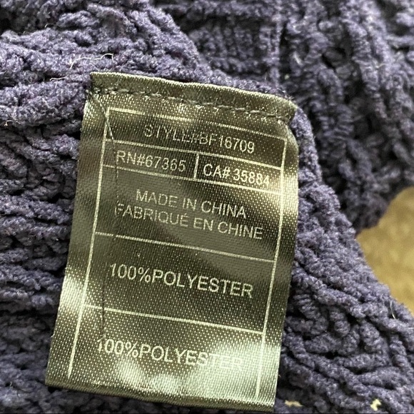 BB Dakota Navy Blue Lowman Rib Knit Lightweight Crewneck Sweater Size Small - Picture 7 of 9